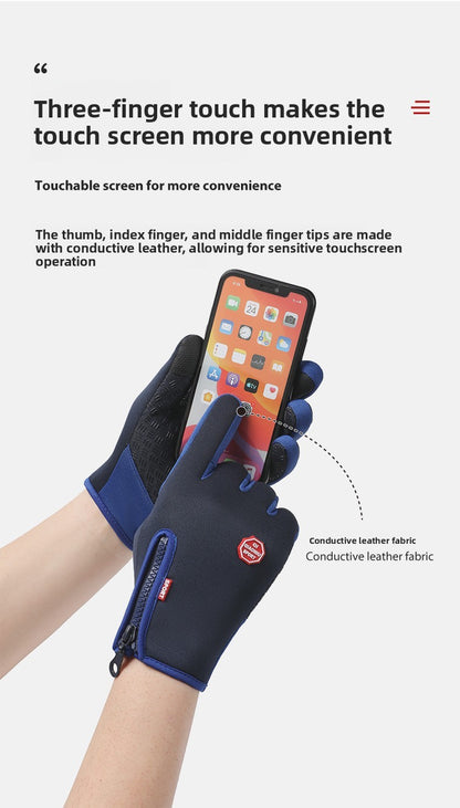 Outdoor Insulated Windproof Waterproof Sports Gloves, Touchscreen Winter Gloves