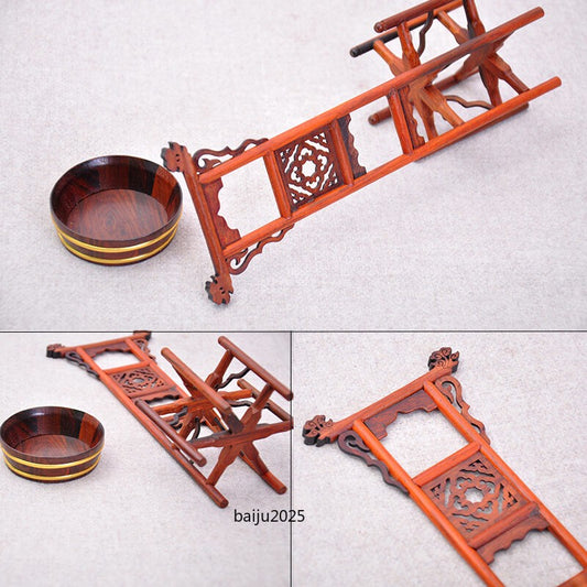 Chinese Antique Wash Basin Stand Mini Furniture Model Dollhouse Furniture Decor