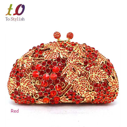 Crystal Clutch Evening Bags Animal Pattern Sparkly Diamond Pochette Purse Women