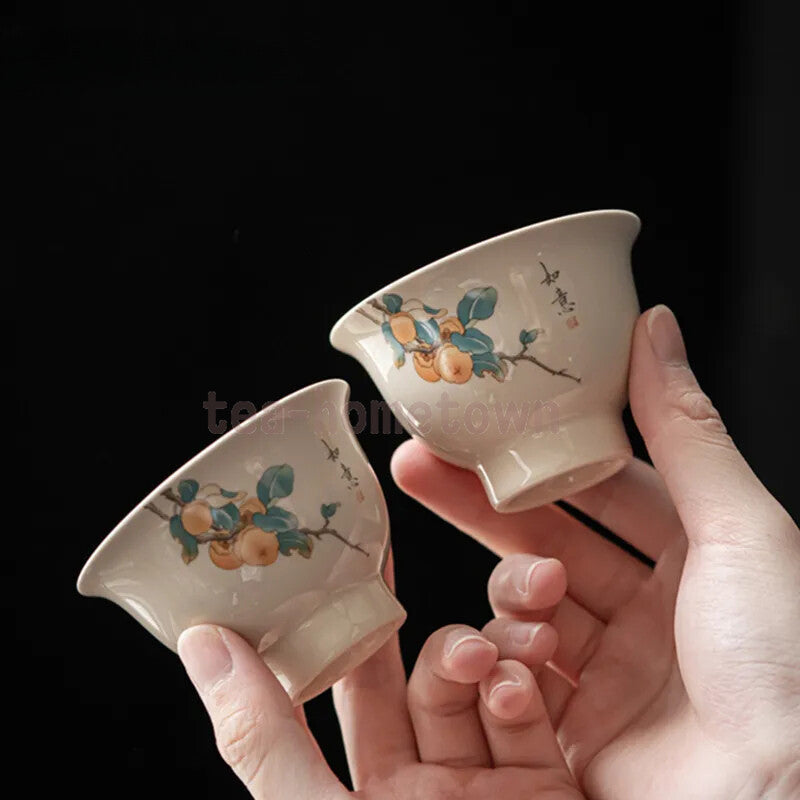 1PC Handmade Tea Cup Hand Painted Ceramic Tea Bowl Chinese Porcelain Tea Set