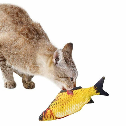 Cat Toy Pet Soft Plush 3D Fish Shape Interactive Gift Catnip Stuffed Pillow Doll