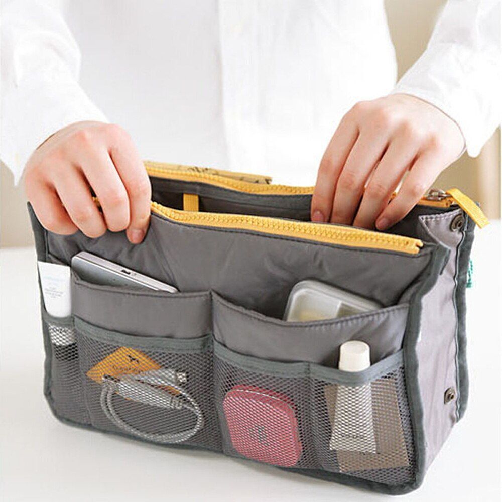 Organizer Insert Bag Folding Storage Handbag Travelling Cosmetic Bag 28*16.5*9CM