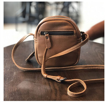 Genuine Leather Shoulder Bag Fashion Vintage Small Purse 14*7*18 CM Cotton Green