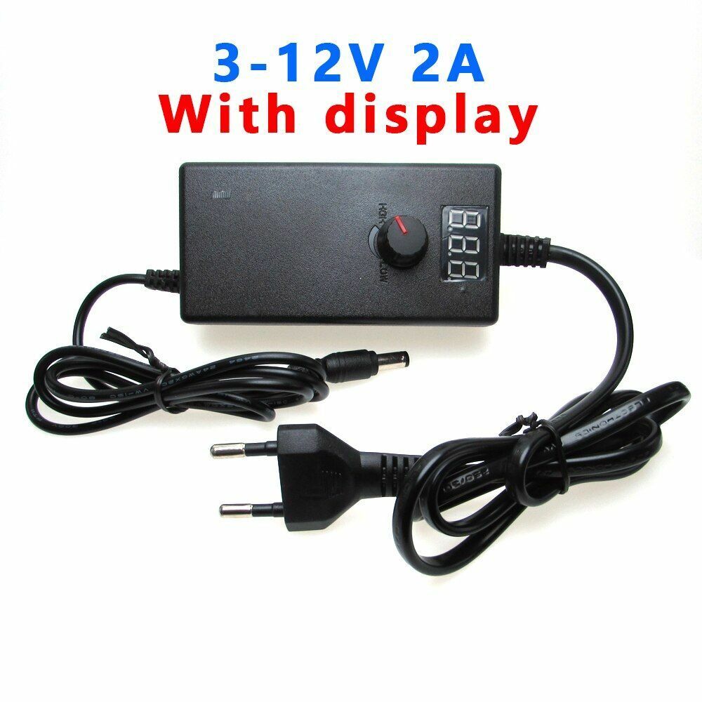 Adjustable Power Adapter AC To DC Power Supply 3V 5V 6V 9V 12V 15V 18V 24V 1A 2A