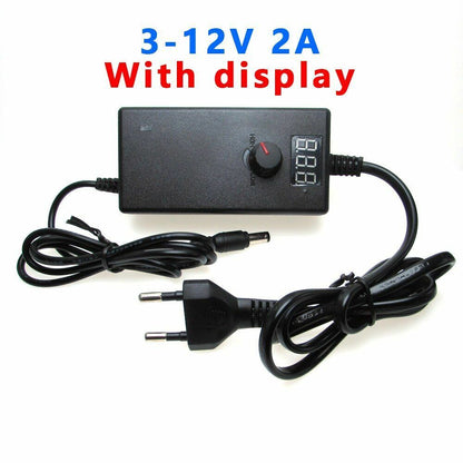 Adjustable Power Adapter AC To DC Power Supply 3V 5V 6V 9V 12V 15V 18V 24V 1A 2A