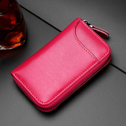 Zipper Wallet Leather Men Key Holder Pouch Purse Unisex Useful Key Organizer Bag