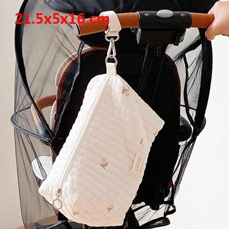 Embroidery Quilted Baby Bag Single Shoulder Bag Travel Outing Bag