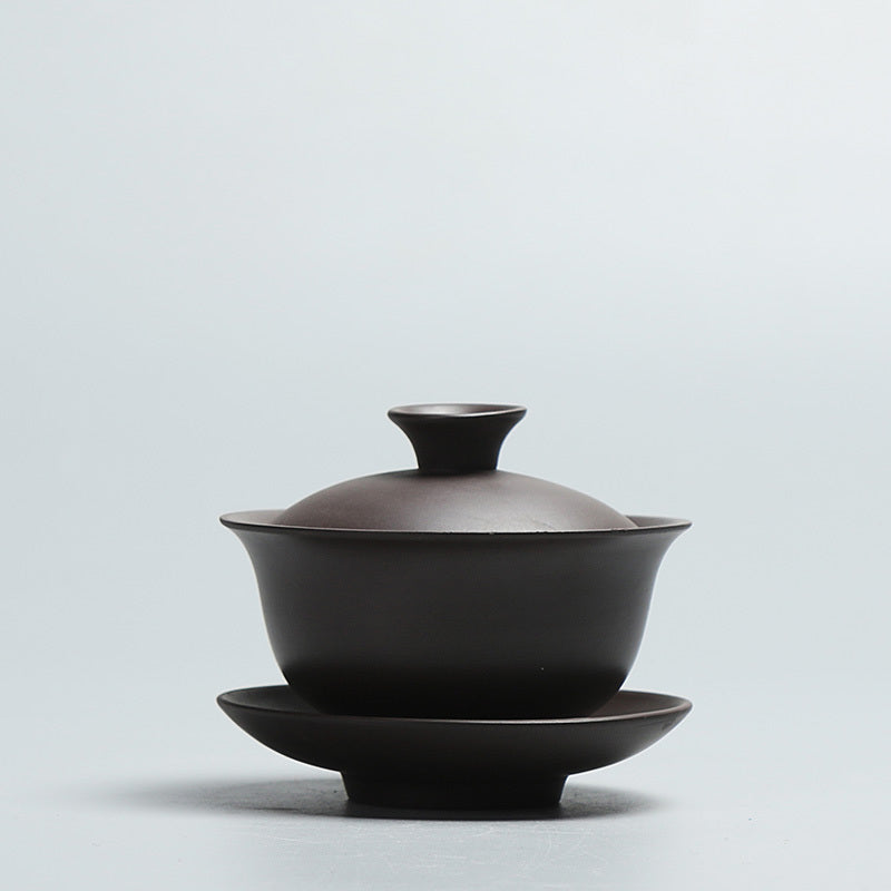 Gaiwan Chinese Yixing Zisha Gaiwan Tea Bowl Cover Lid Saucer Tea Cup 150ml Cup