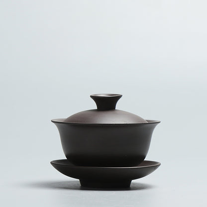 Gaiwan Chinese Yixing Zisha Gaiwan Tea Bowl Cover Lid Saucer Tea Cup 150ml Cup