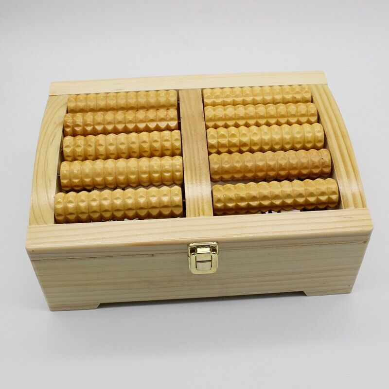 Wooden Moxibustion Box Foot Massage Wheel Foot Moxa Box Roller Mugwort Tool艾灸艾条