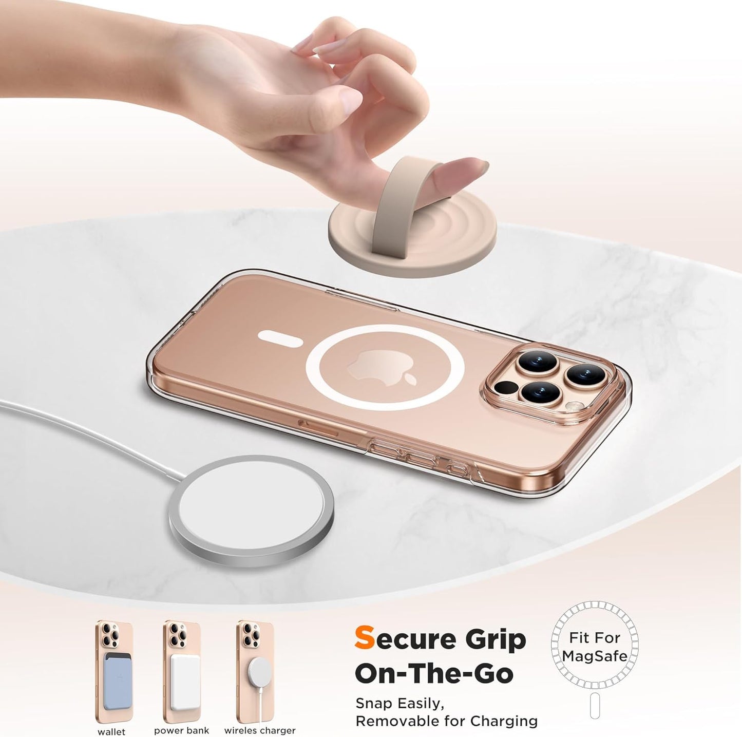 Magnetic Phone Grip Ring Holder, Liquid Silicone Magnet Cell Phone Grip Finger L