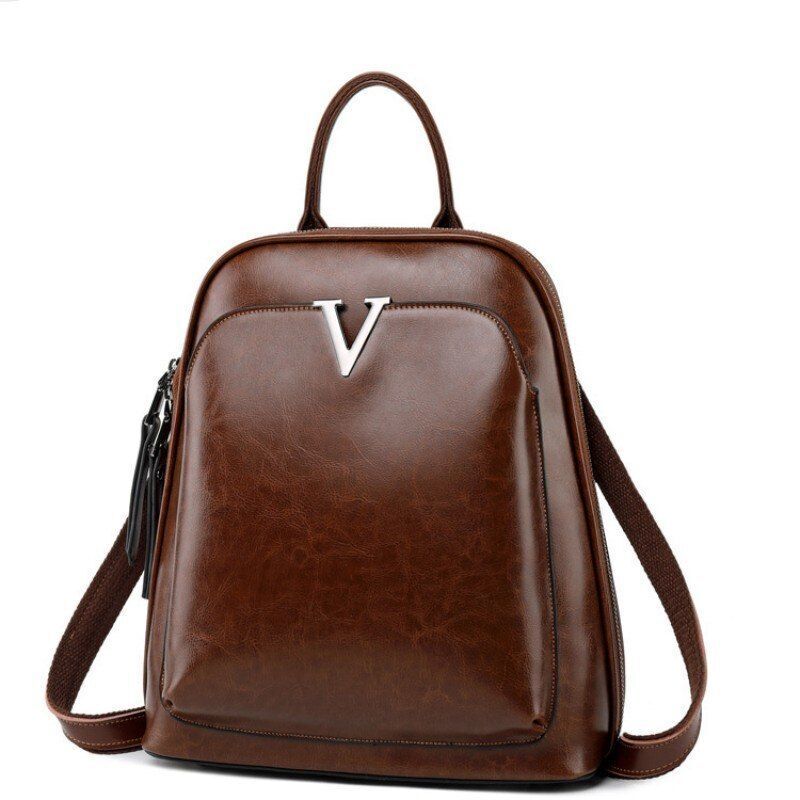 School backpack Genuine leather Purse Traveling Bags 26*10*28 CM Polyester Green