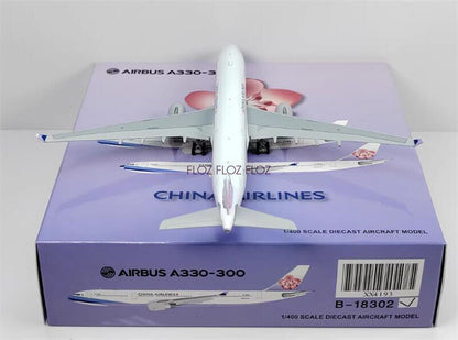 JC Wings China Airlines for Airbus A330-300 B-18302 1:400 Plane Pre-built Model