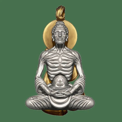 Maitreya Buddha Pendant Necklace Vintage Bodhi Amulet Jewelry Men Lucky Charm
