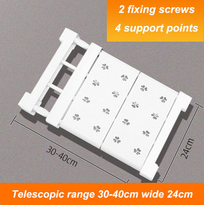 Expandable Rack Hanger Tension Shelf Rod Clapboard Cabinet Organizer Separator