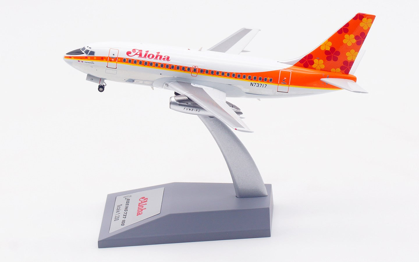 1:200 Inflight200 Aloha Boeing 737-100 Passenger Airplane Diecast Aircraft Model