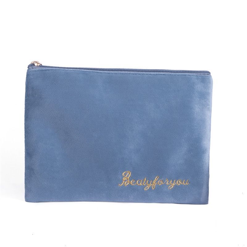 Cosmetic Bag Soft Velvet Make Up Storage Toiletry Package Travel Organizer Pouch