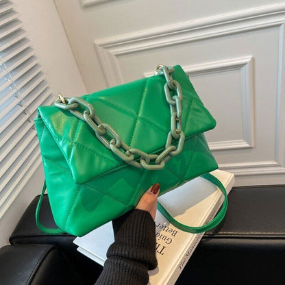 PU Leather Crossbody Bags Women Flap Bag Trending Chain Shoulder Handbags