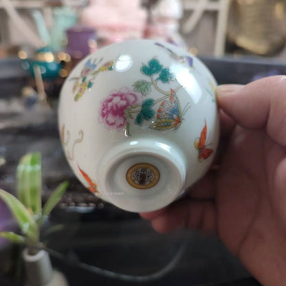 100ML Chinese Antique Colored Butterfly Master Tea Cup