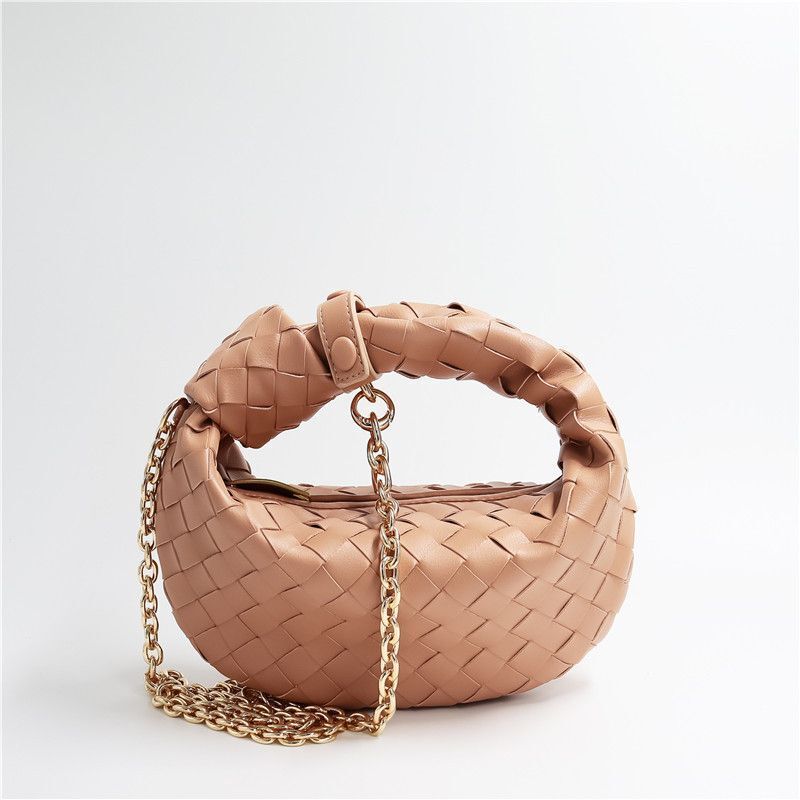 Genuine Leather Pleated Bag Weaving Handbags Shoulder Messenger Bag 24*12*21 CM
