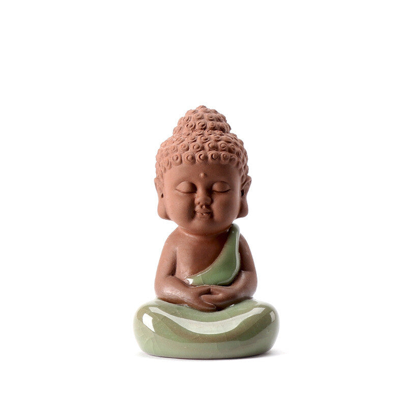 China Tea Pet Porcelain Crackle Glaze Tea Play Small Buddha Home Decoration 2023