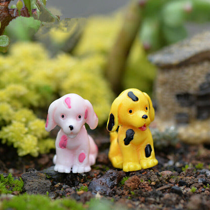 Mini 5PCS Three-color Spotted Dog Decor Supplies Garden Deco Creative Handicraft