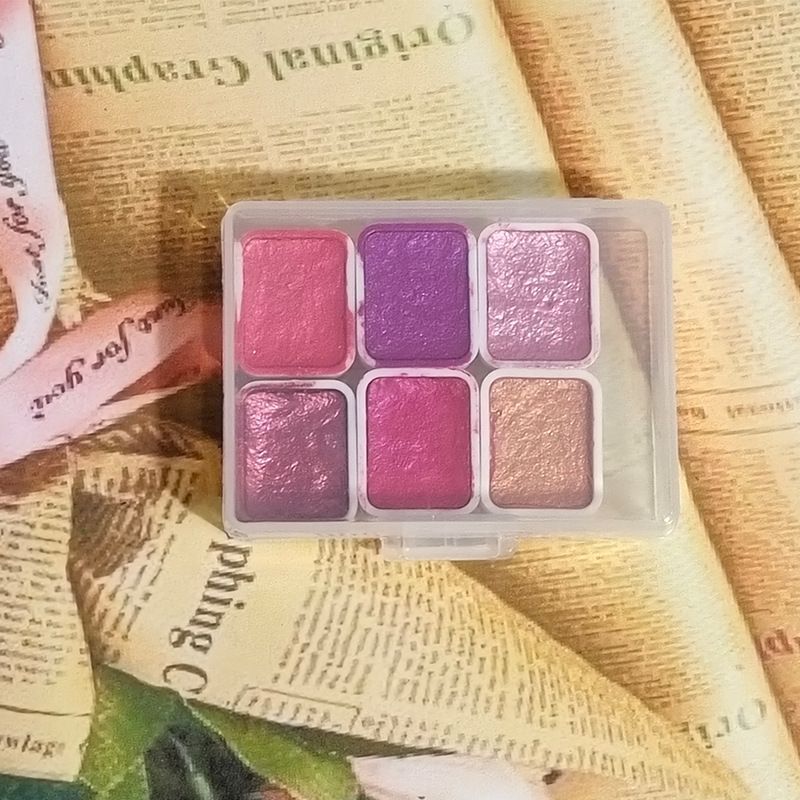 Nail Art 6-9Pc Solid Watercolor Paint Handmade Golden Acuarelas Palette Painting