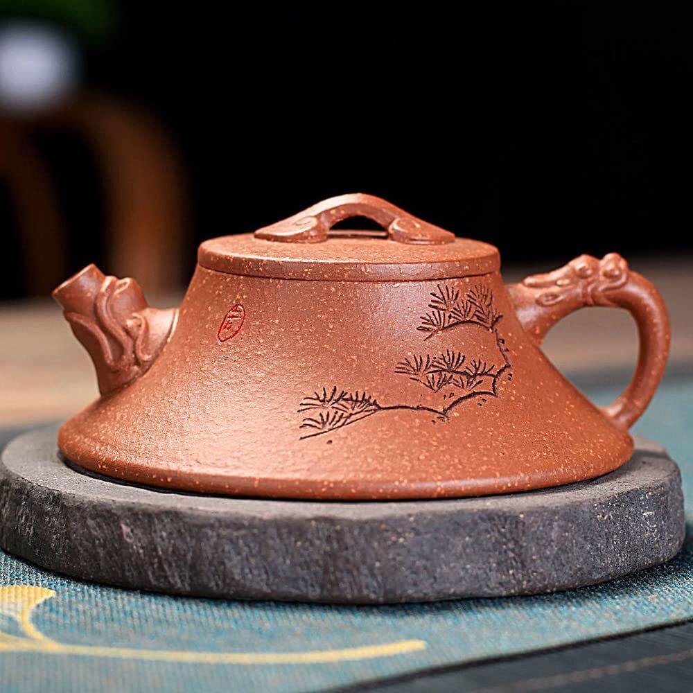 100ml Yixing Purple Clay Pine Tree Pattern Teapot Tea Set Kung Fu Tea Ceremony