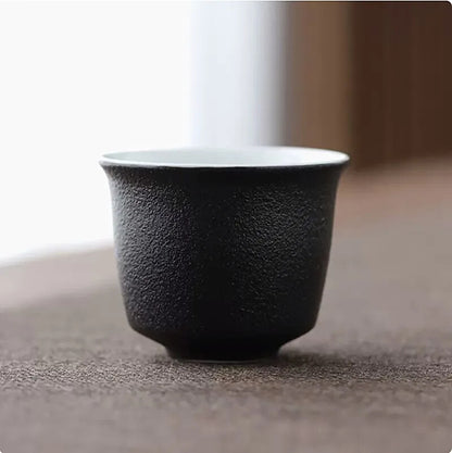 Black Pottery Teacup Master Cup Handmade Ceramic Chinese Tea Ceremony Single Cup