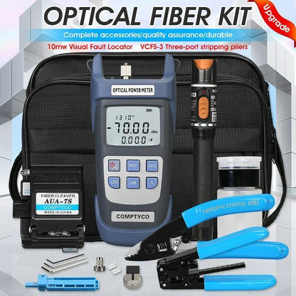 19pcs/set FTTH Fiber Tool Kit Fiber Cleaver Optic Power Meter Fiber Optic Kit