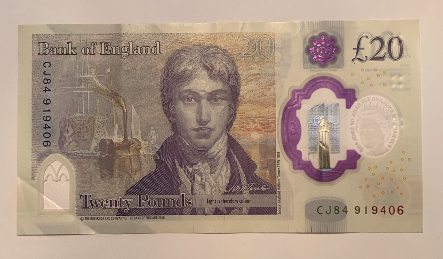 Great Britain Bank of England 20 Pound REAL Note United Kingdom Queen Elizabeth