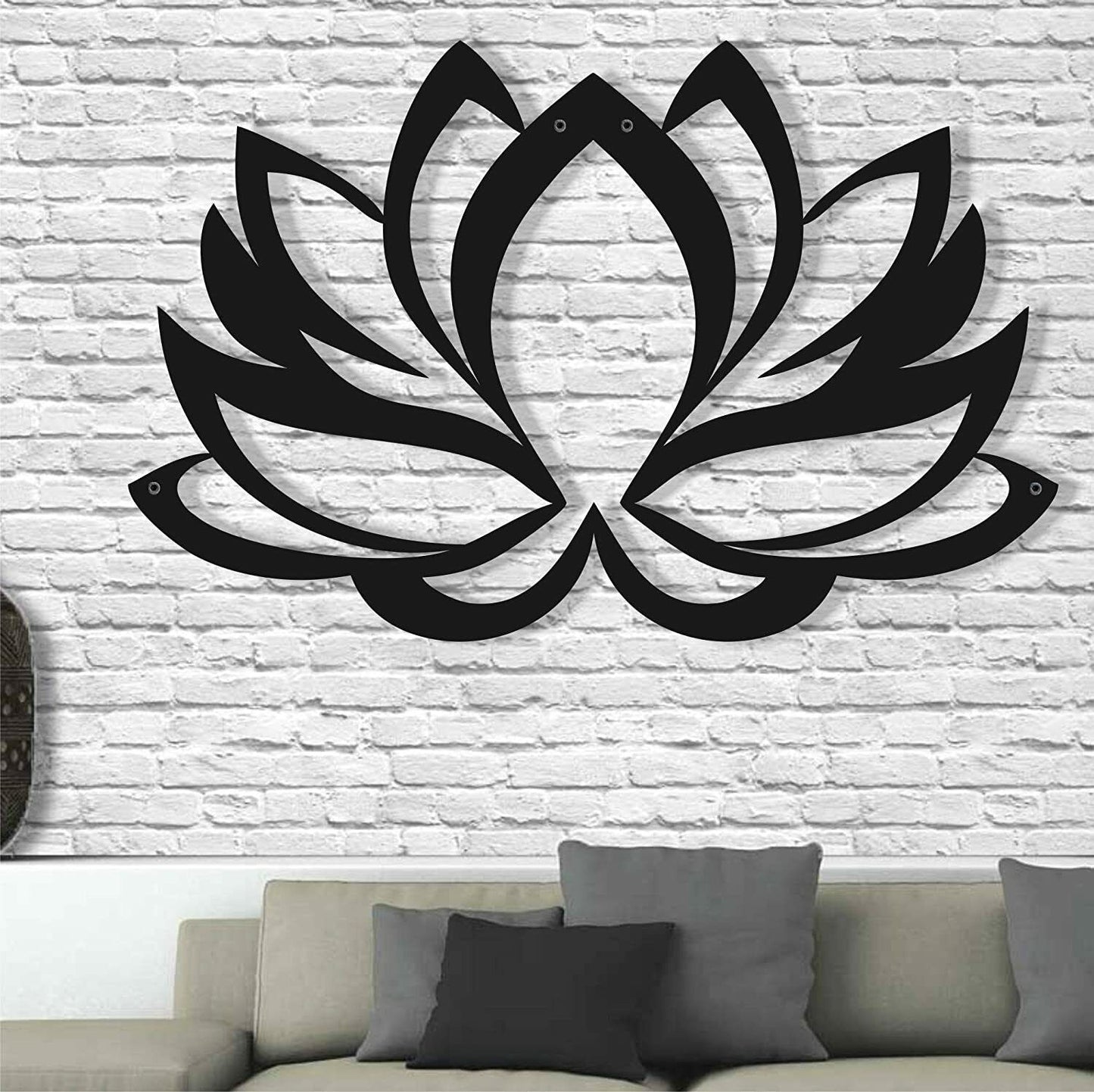 Metal Wall Art - Lotus Flower - Metal Wall Decor Home Office Yoga Studio Décor
