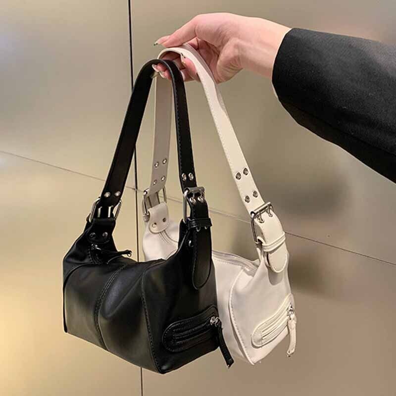 New Designer Elegant Underarm Bags Top PU Leather Women's Vintage Shoulder Bags