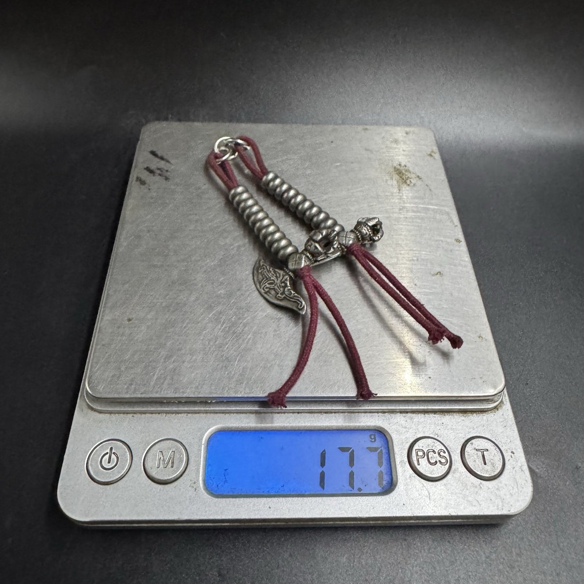 Tibetan Iron Vajra Axe Pendant Mala Counter Buddhist Accessory