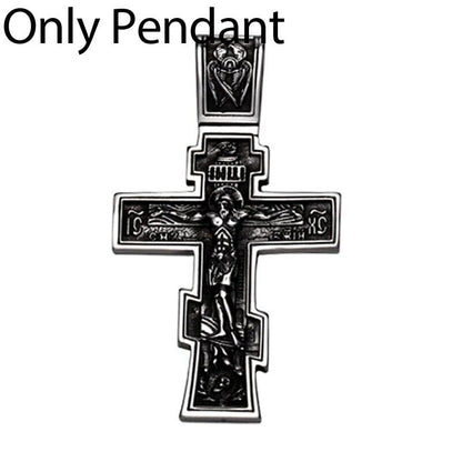 Men Jesus Cross Pendant Chain Necklace Stainless Steel Crucifix Fashion Jewelry