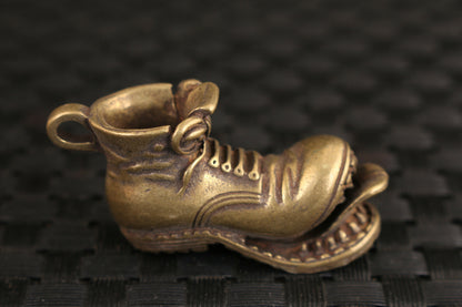 Rare Chinese Bronze Hand-cast Shoe Statue Figure Collectible Pendant