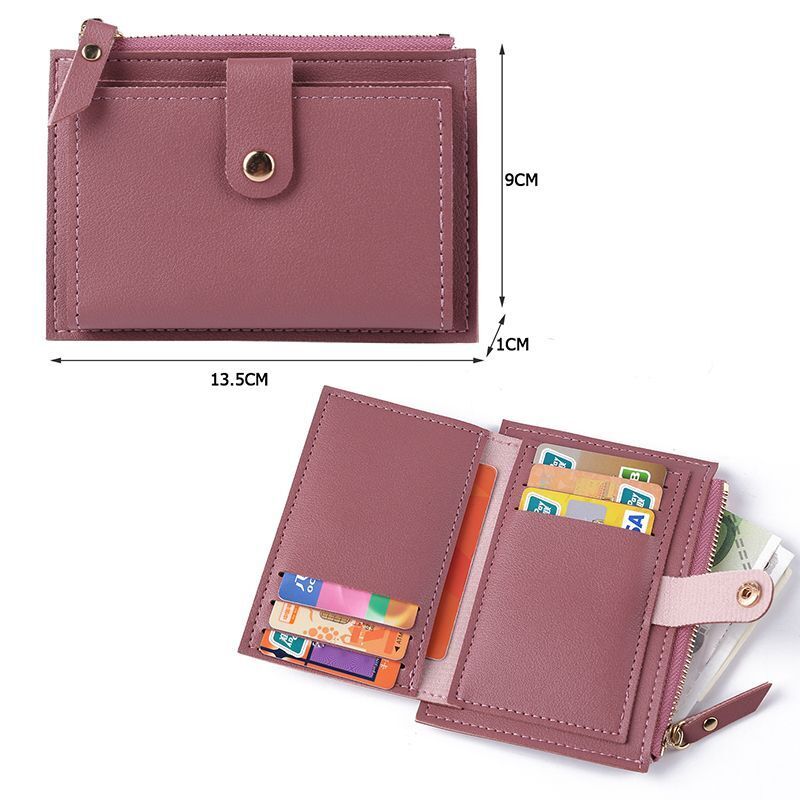 Credit Card Multi-slot Holder Synthetic Leather Mini Coin Purse Wallet Case Blue