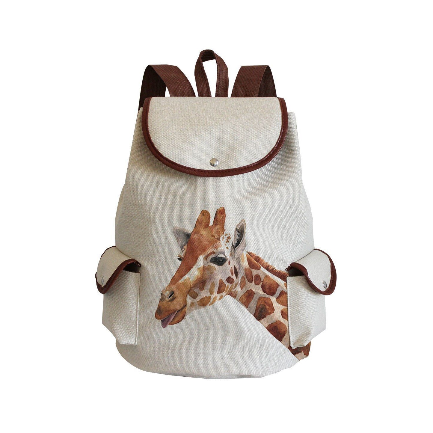Large Traveling Backpack Watercolor Animal Print Purse Portable Traveling Bags