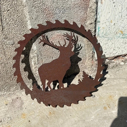 Rusty Deer Metal Crafts Outdoor Garden Yard Ornaments Hanging Art Metal Wall