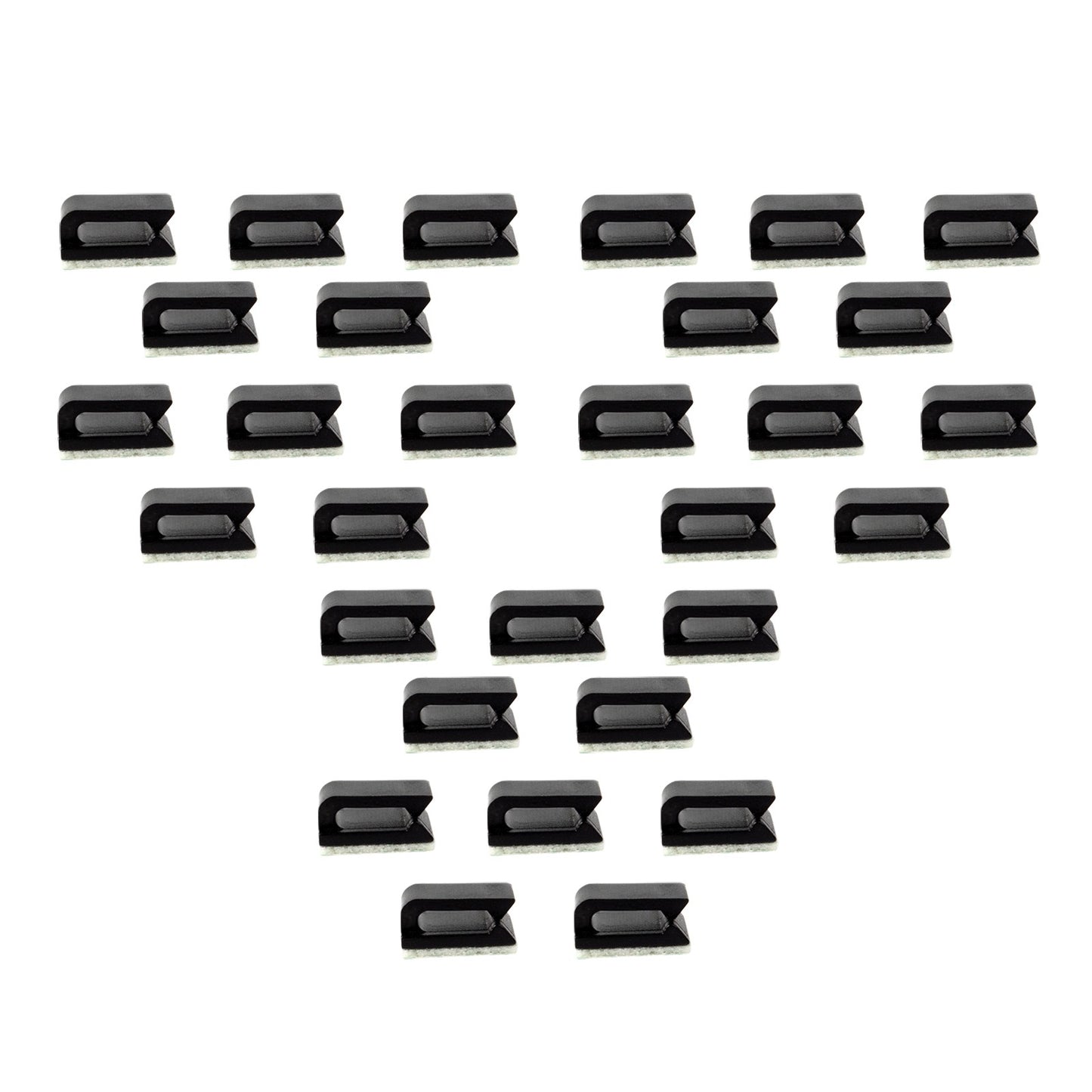 30Pcs Wire Clip Black Car Tie Rectangle Cable Holder Mount Clamp Self Adhesive J