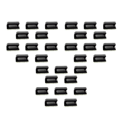 30Pcs Wire Clip Black Car Tie Rectangle Cable Holder Mount Clamp Self Adhesive J