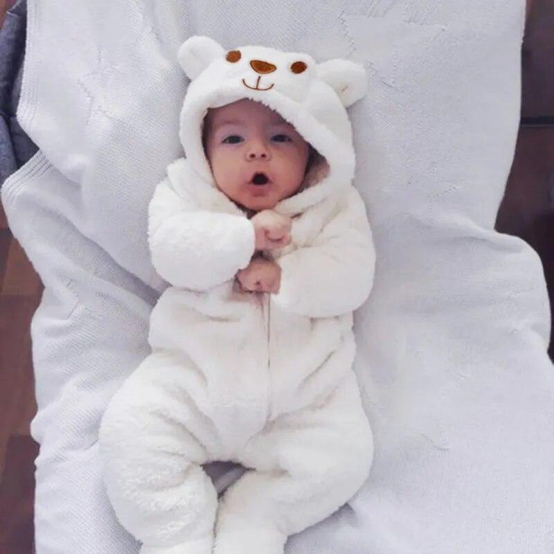 Newborn Baby Romper Jumpsuit Boy Girl Kids Bear Hooded Bodysuit Clothes Outfits