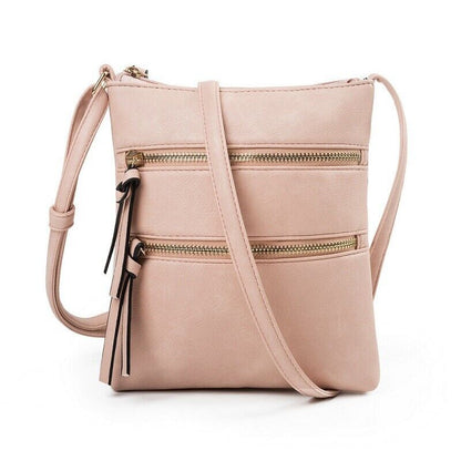 Women PU Leather Shoulder Small Neck Purse Cross Body Tote Outdoor Travel Bag