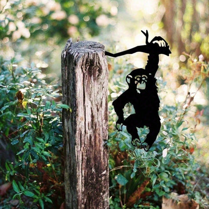 CIFbuy Metal Monkey Garden Sculpture Outdoor Wall Art Yard Patio Decor Gift