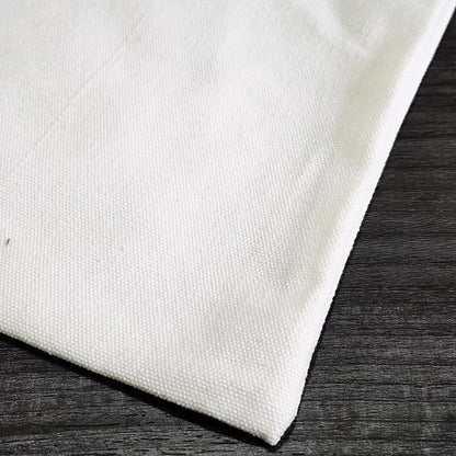 Canvas Tote Shoulder Bag Student Teacher Large Square Purse White / Black Pouch