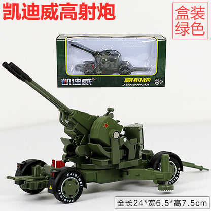 1:35 Anti-Aircraft Artillery Alloy Double-Barreled Gun Burst Cannon Model
