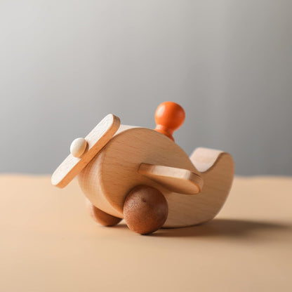 Wooden Airplane Toys Push and Pull Gifts for Children Grasping Games Skills