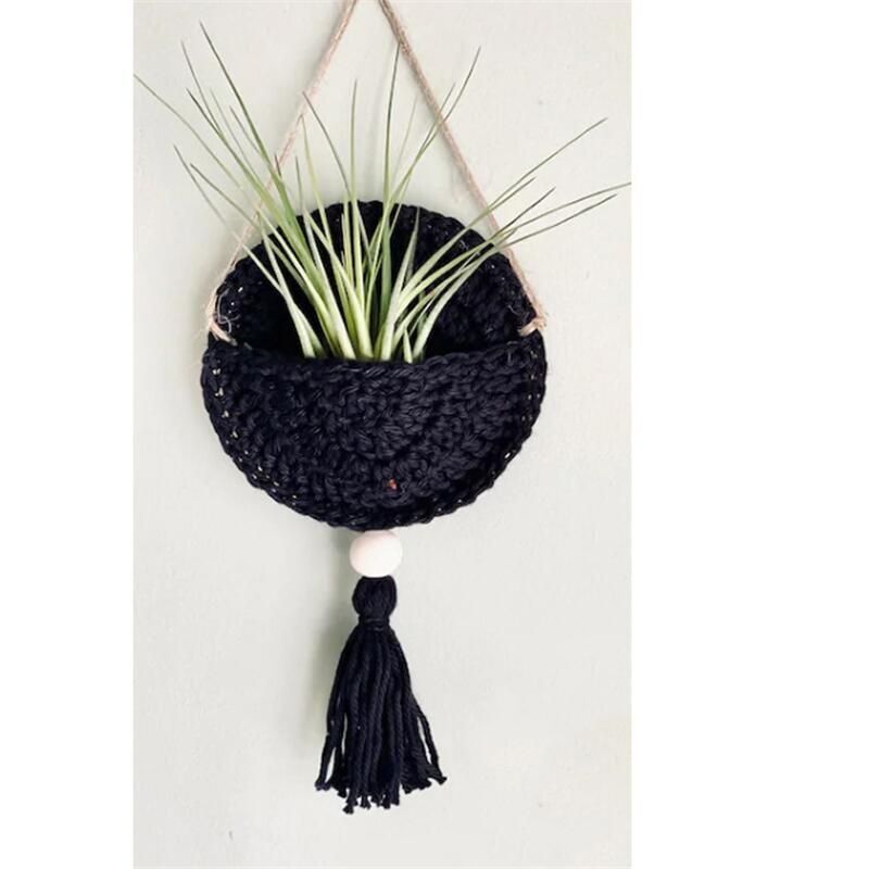 Air Plant Holder Cotton Hand Weaving Multicolor Macrame Bohemian Planter 10-15cm