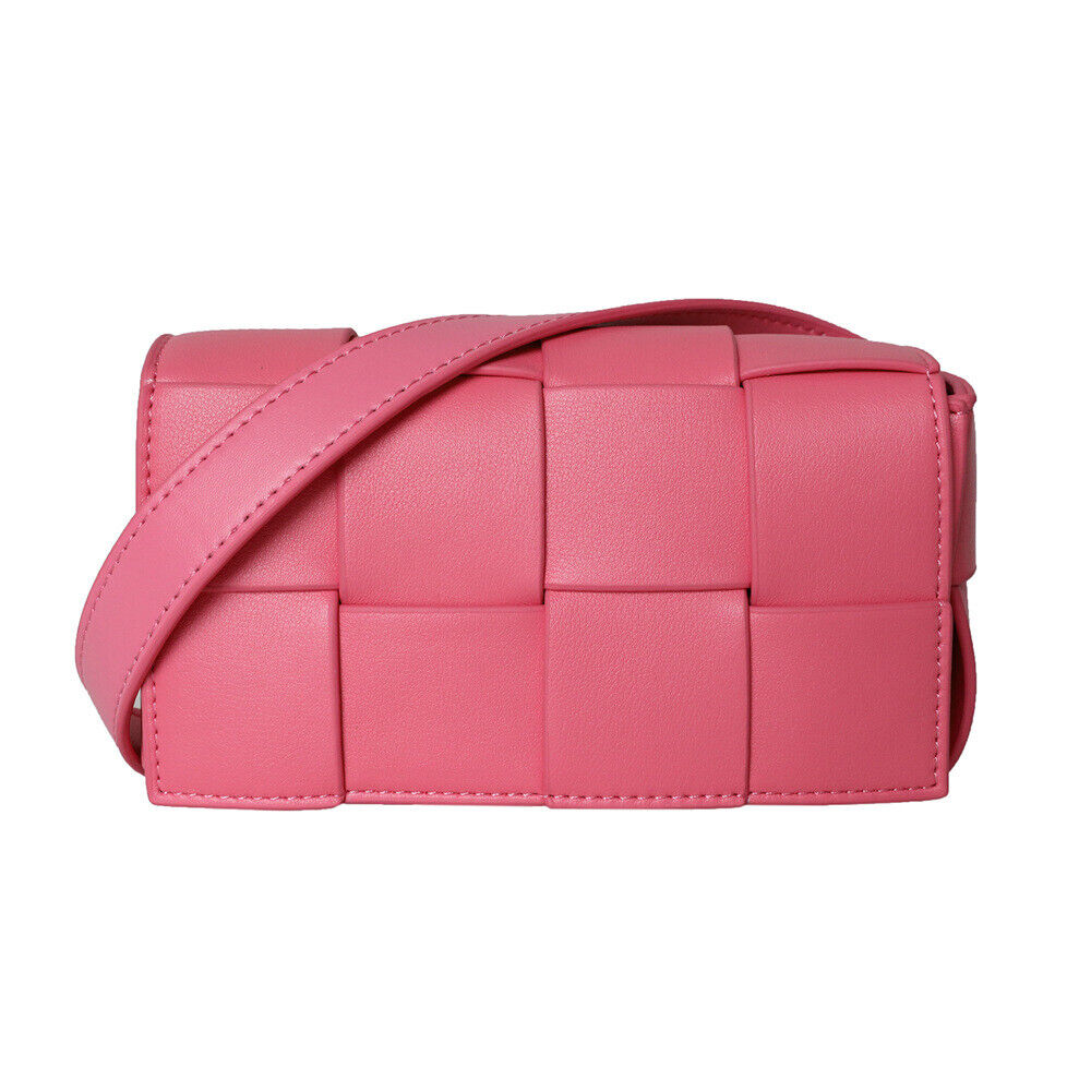 Mini Woven Real Leather Belt Bag Crossbody Sling Fanny Waist Pack Chain Clutch