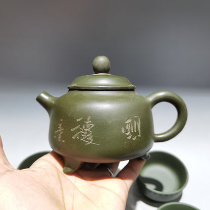 Chinese Yixing Zisha Clay Handmade Exquisite Teapot（玉柱套壶 低款：顾景舟）